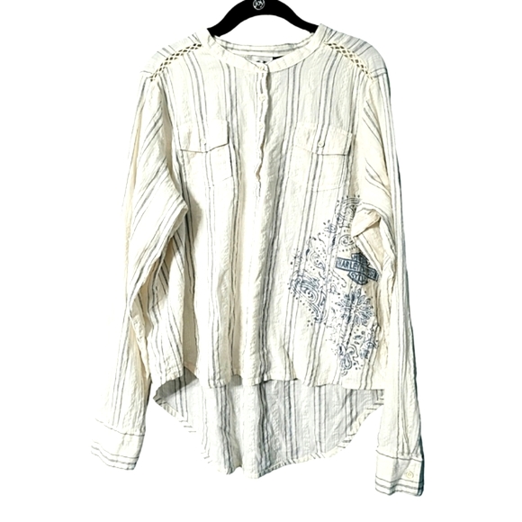 Harley Davidson Genuine Motors Clothes Women's Henley Long Sleeve Shirt - Picture 2 of 11